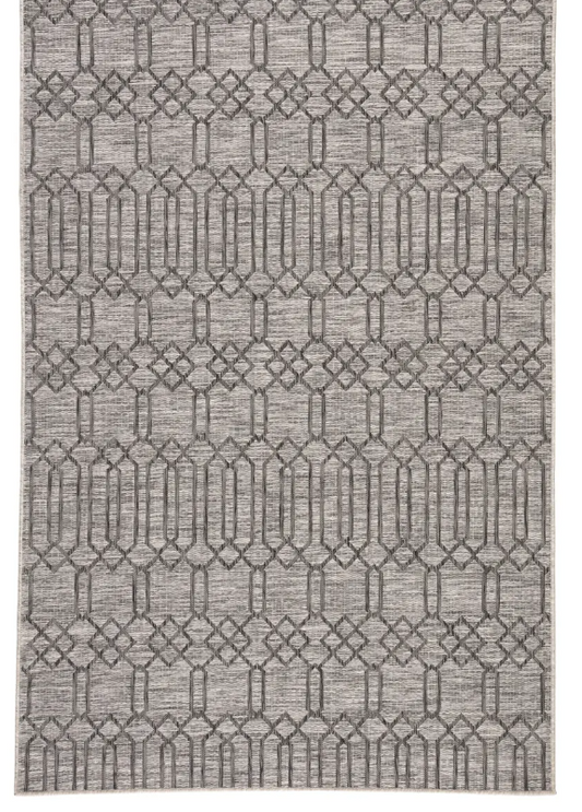 DECORA, Lattice Design and Sleek Heathered Charcoal Rugs