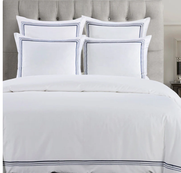 EMBROIDERED BORDER DUVET COVER SET