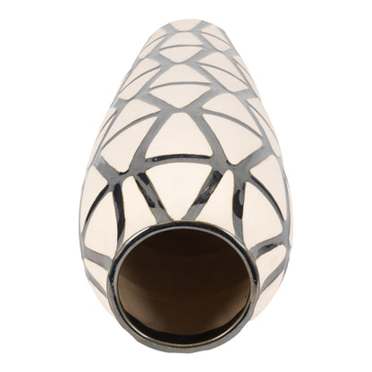 FABIOLA OVER-SIZED TRIBAL VASE PEWTER