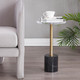 ELISIA ACRYLIC AND MARBLE ACCENT TABLE