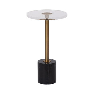 ELISIA ACRYLIC AND MARBLE ACCENT TABLE