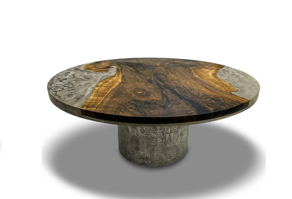 ELEADORA LIQUID METAL ROUND DINING TABLE