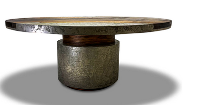 ELEADORA LIQUID METAL ROUND DINING TABLE