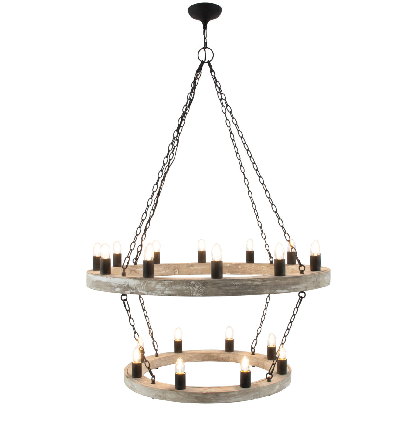 HD123 Natural Oak & Aged Iron Chandelier