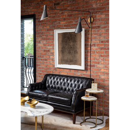 Leather Equestrian Loveseat