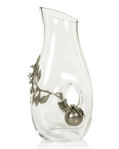 Lemon Pewter and Glass Off-Center Pitcher