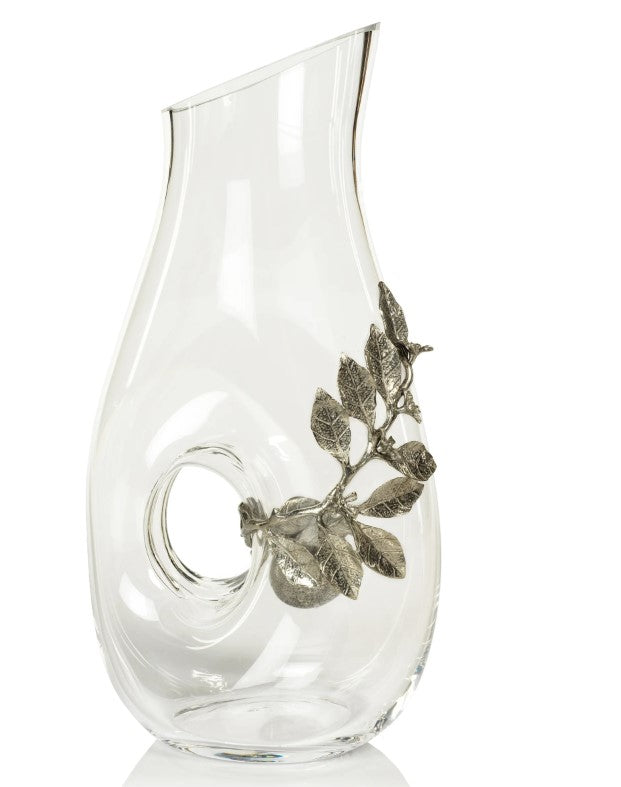 Lemon Pewter and Glass Off-Center Pitcher