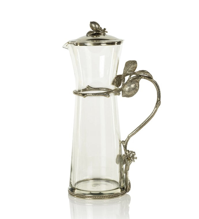 Limón Agria Pewter and Glass Pitcher with Lid