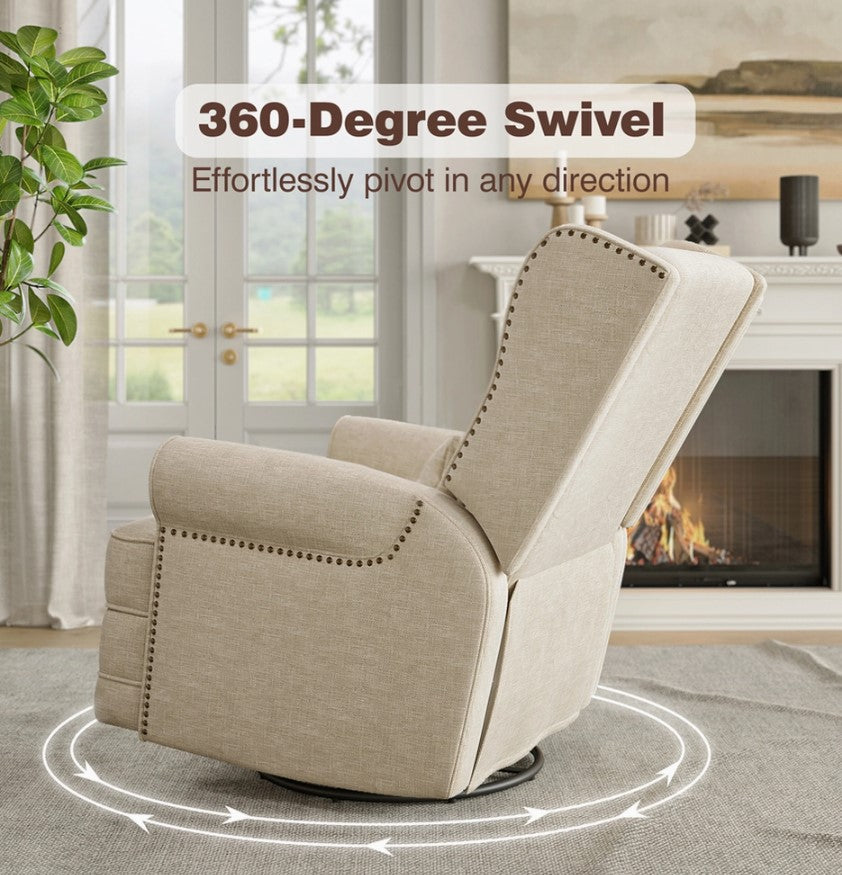 London Modern Adjustable Comfy Recliner Swivel Chaise Lounge Chair