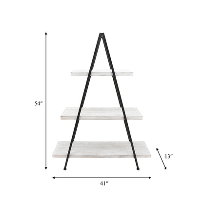 Metal/Wood Pyramid Shelf