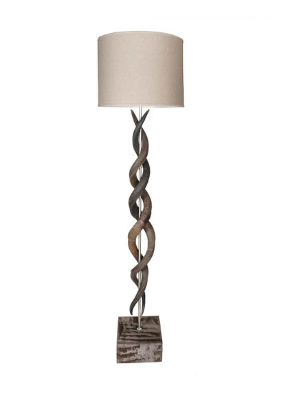 Natural Kudu Horn Double Twist Floor Lamp