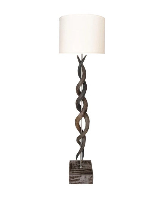 Natural Kudu Horn Double Twist Floor Lamp