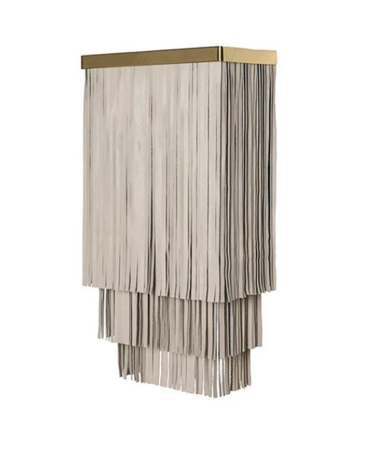 Ndidi Wall Sconce  - Cream-Stone Leather