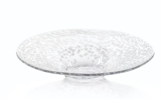 Opal Essence Centerpiece Bowl - Clear with White Confetti