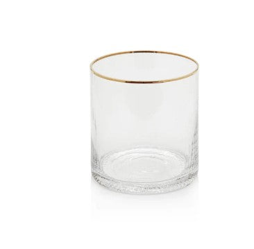 Optic Rocks Glass with Gold Rim