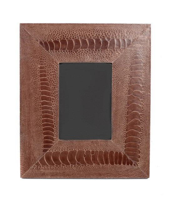 Ostrich Shin Leather Photo Frame - Brown