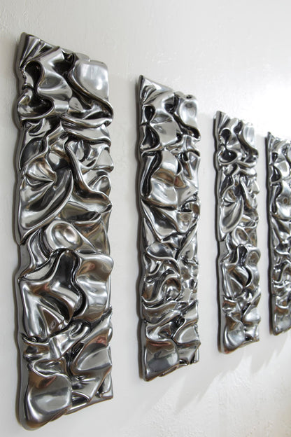 Drape Wall Art, Liquid Silver