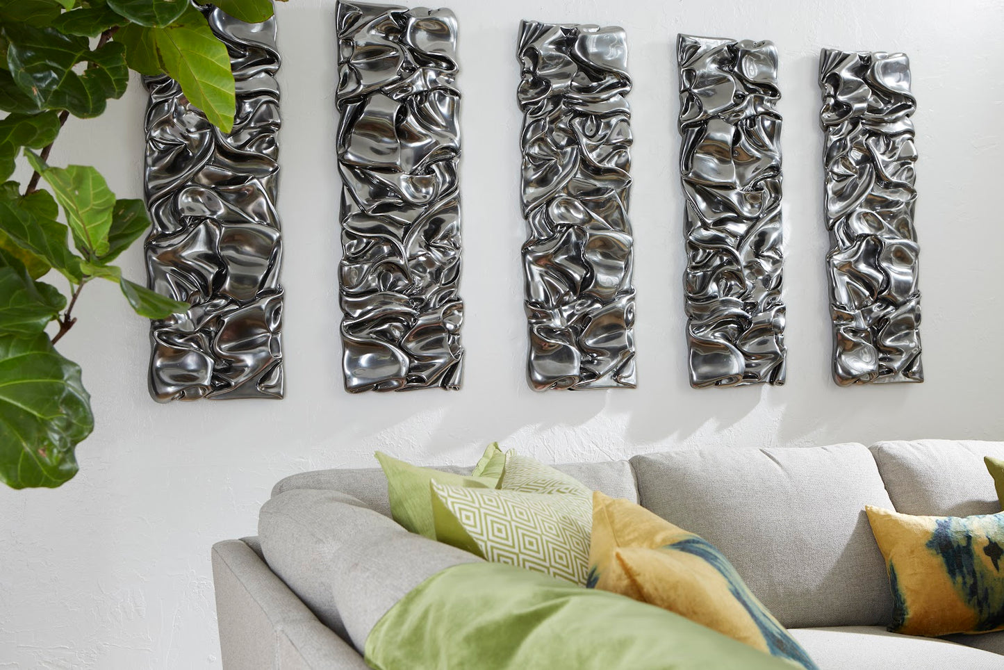 Drape Wall Art, Liquid Silver