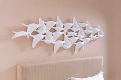 Flock of Birds Wall Art, Matte White