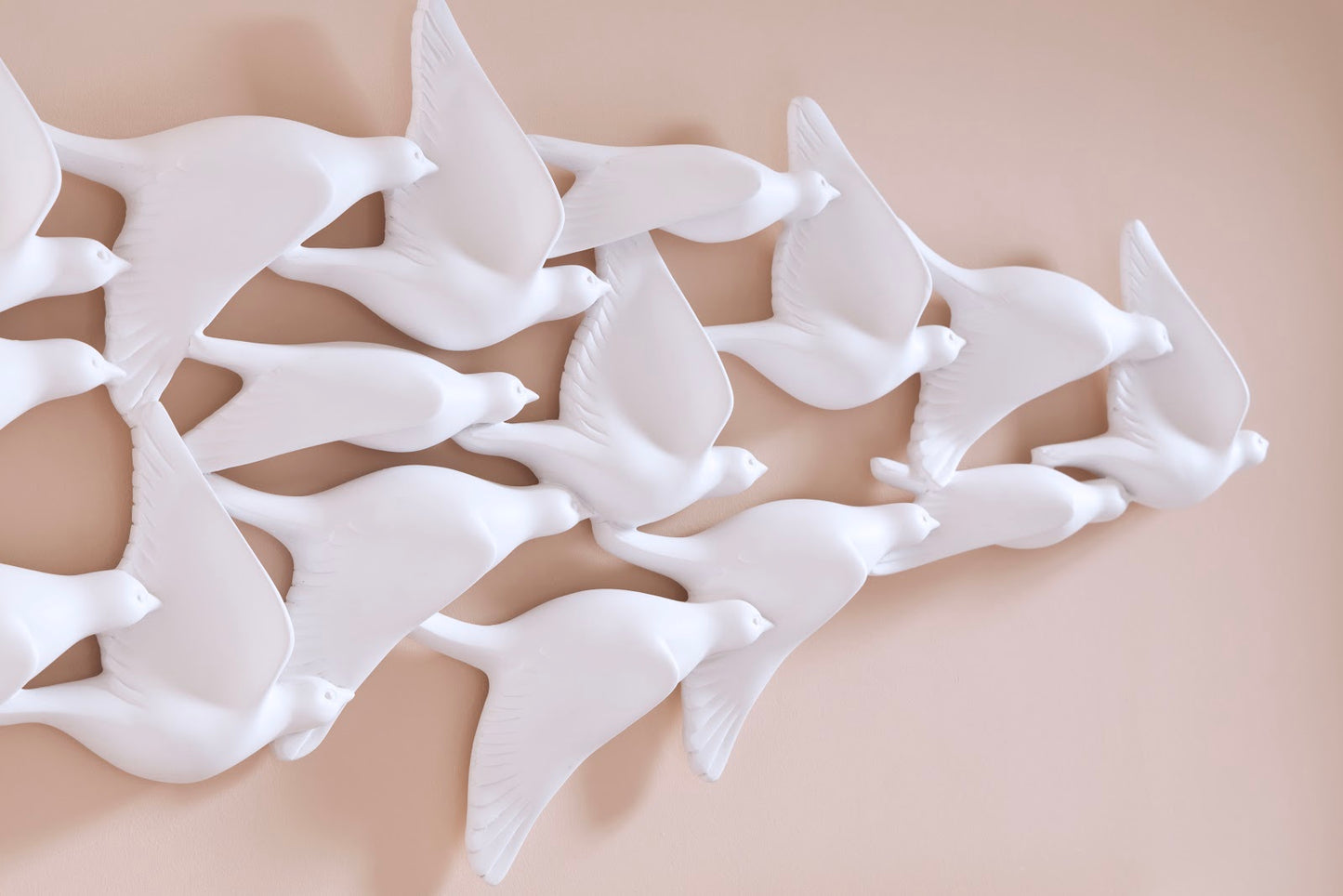 Flock of Birds Wall Art, Matte White