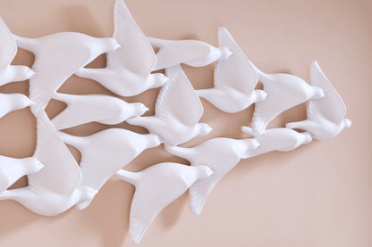 Flock of Birds Wall Art, Matte White