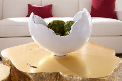 Burled Bowl, Glossy White