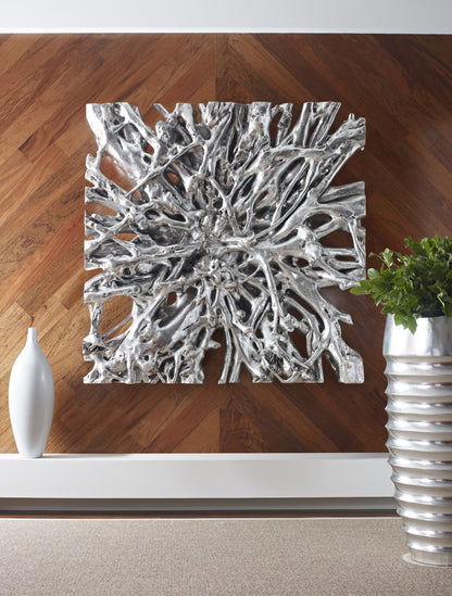 Square Root Wall Art, Silver Leaf, LG