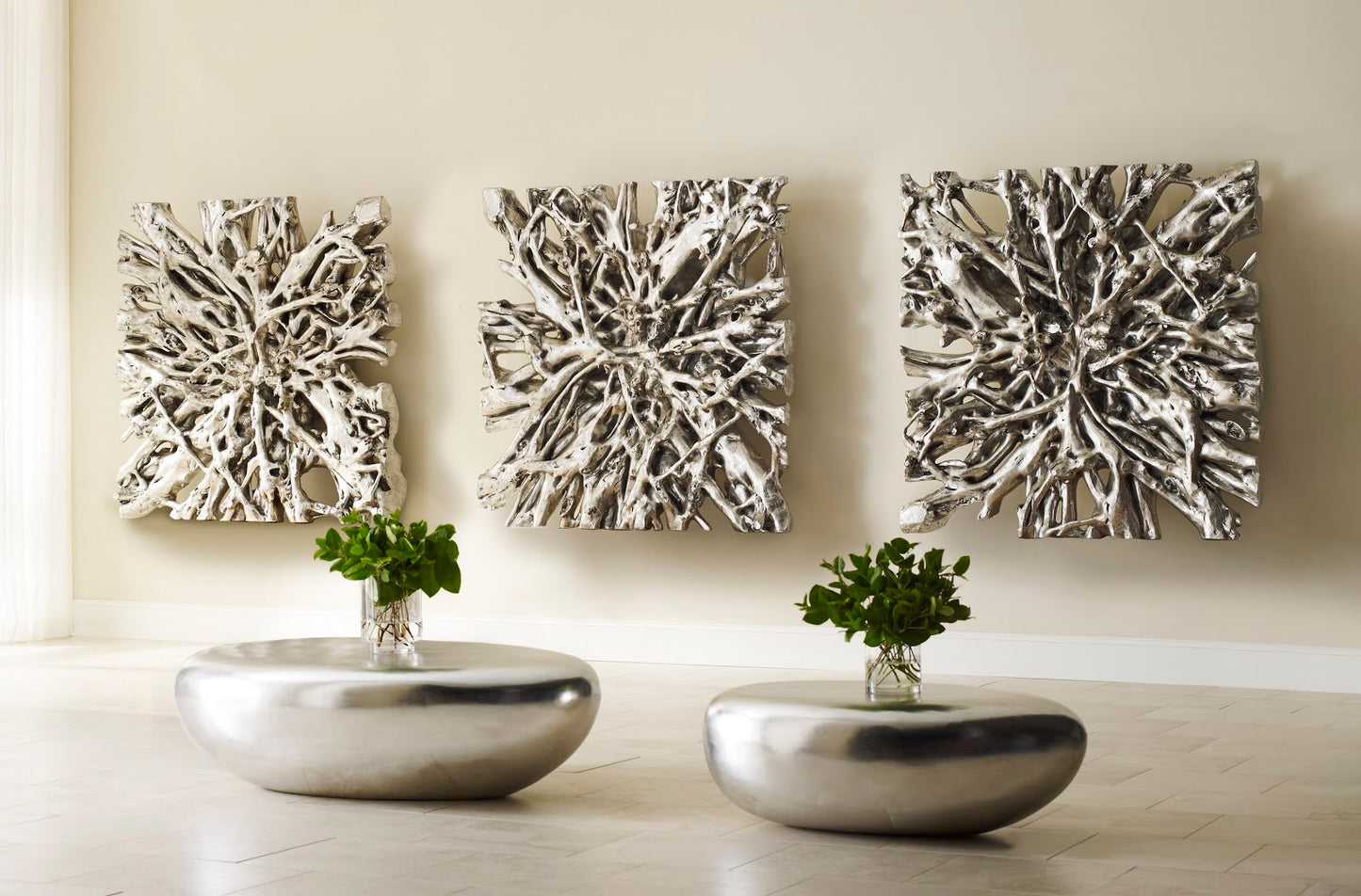 Square Root Wall Art, Silver Leaf, LG