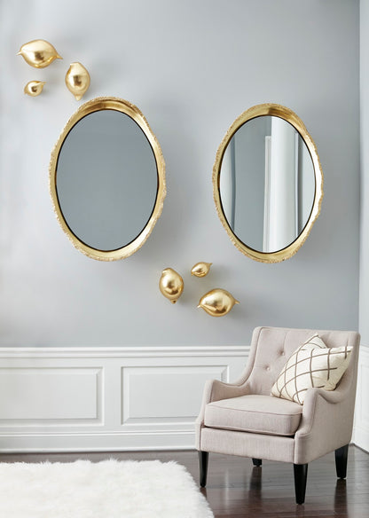 Broken Egg Mirror, White and Gold Leaf