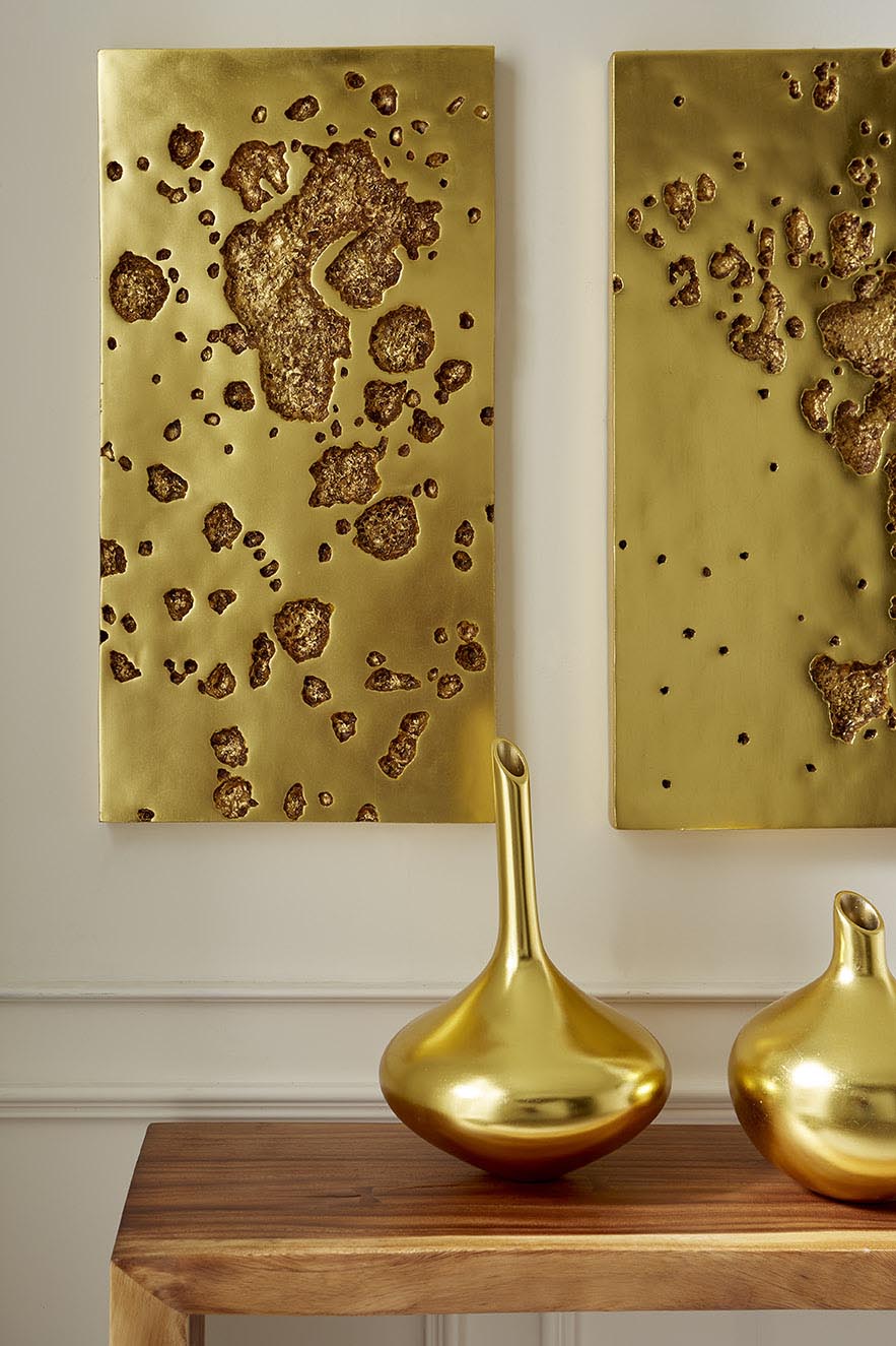 Julian Vase, Gold Leaf