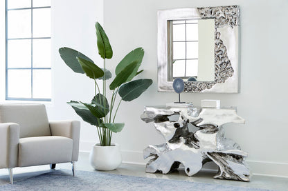 Venice Freeform Console, Silver Leaf