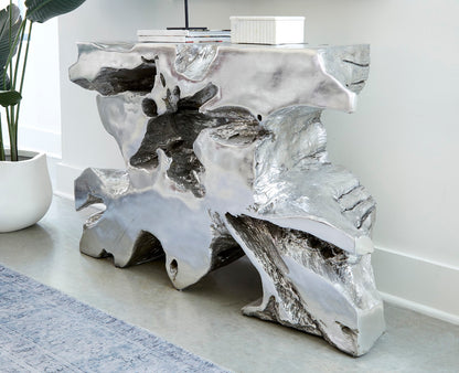 Venice Freeform Console, Silver Leaf