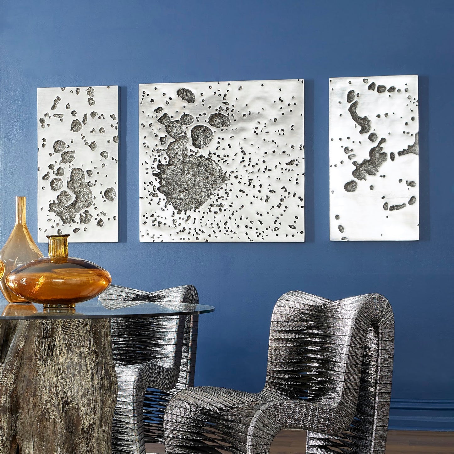 Splotch Wall Art, Square, Silver Leaf