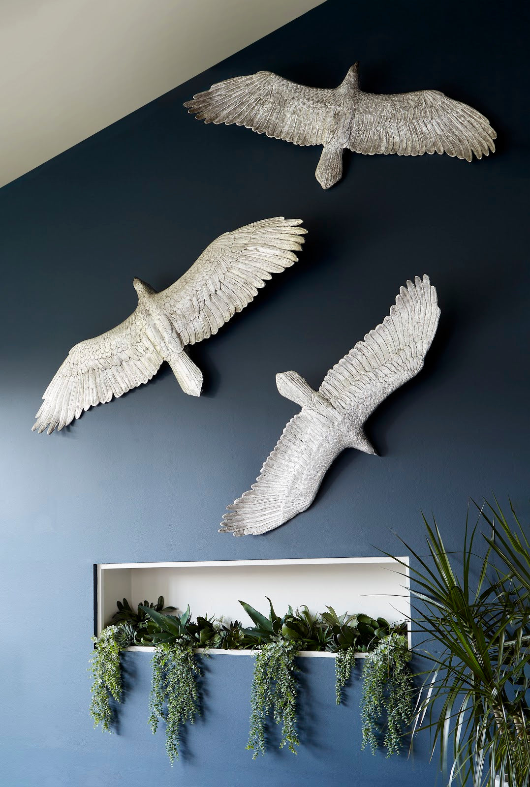 Soaring Eagle Wall Art, Resin, Silver Leaf, LG