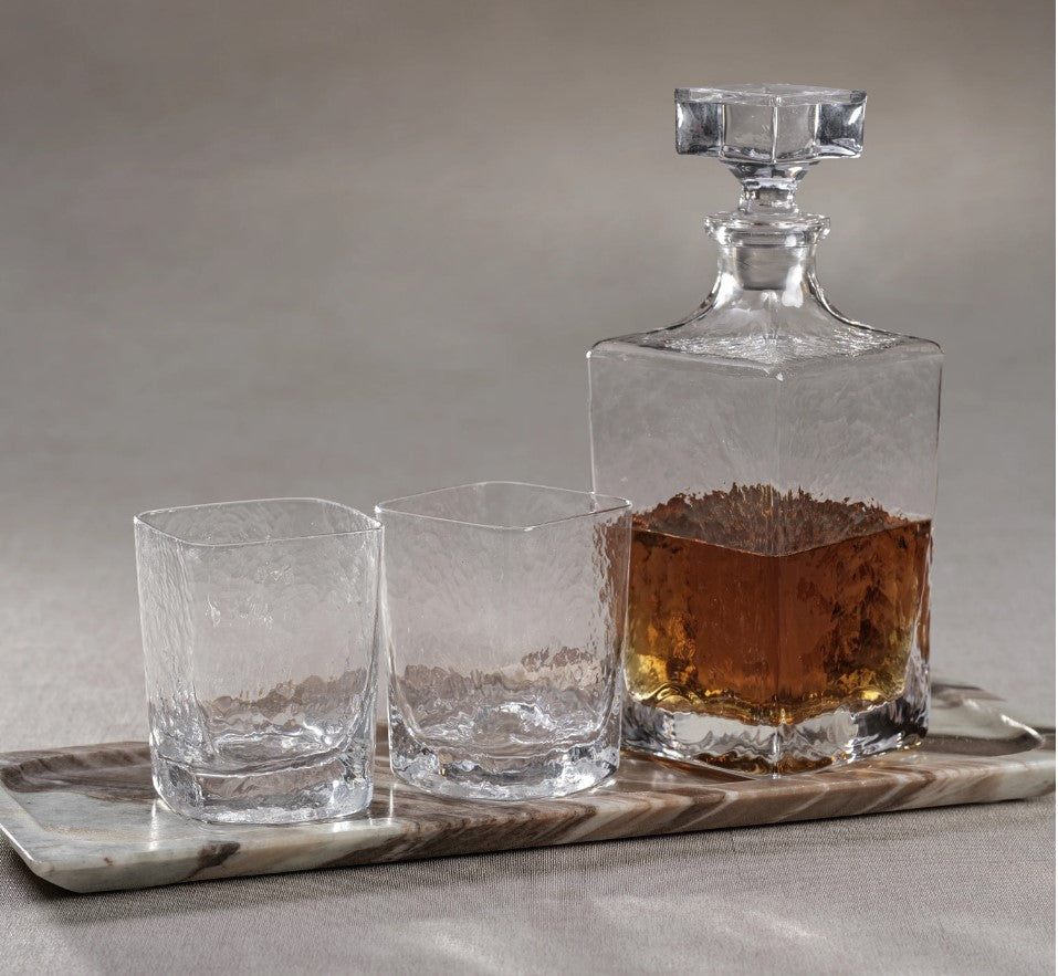 Punta Mita Hammered Glass Decanter