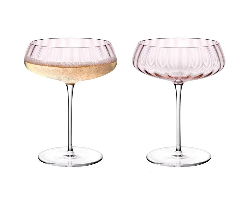 Round Up Dusty Rose Set of 2 Coupe glasses