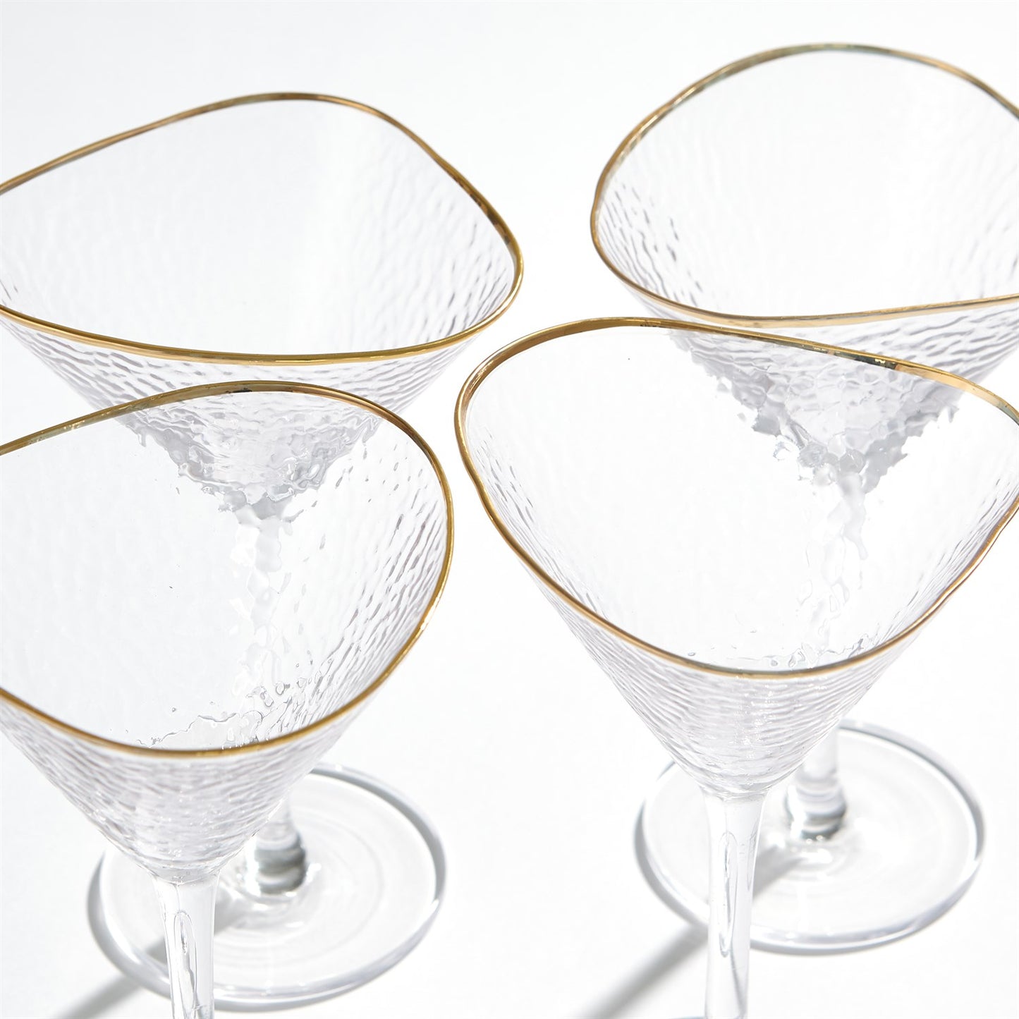 Set of 4 HAMMERED MARTINI GLASSES