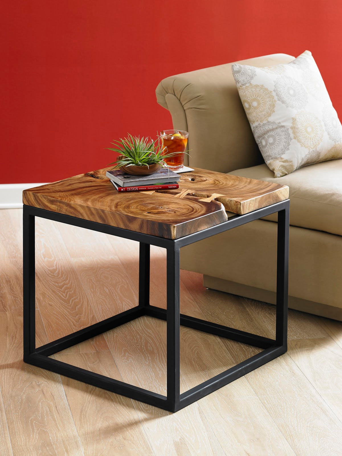 Martin Side Table, Black Metal Base