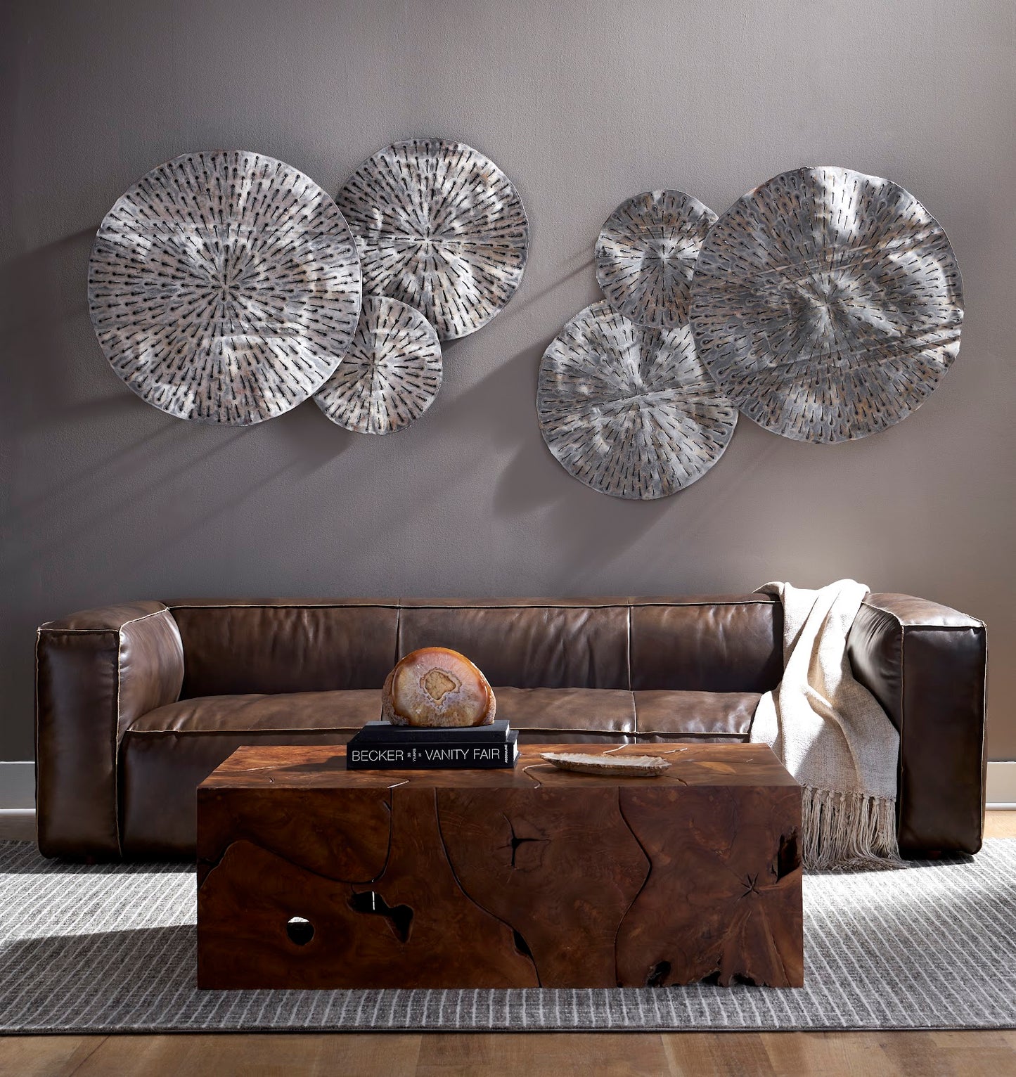 Metal Lotus Wall Art, Assorted Colors