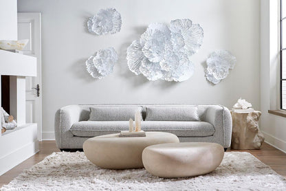 Flower Wall Art, Small, White, Metal