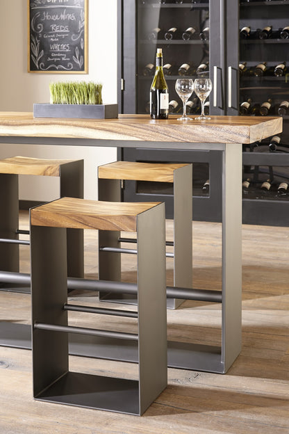 Iron Frame Bar Stool, Natural