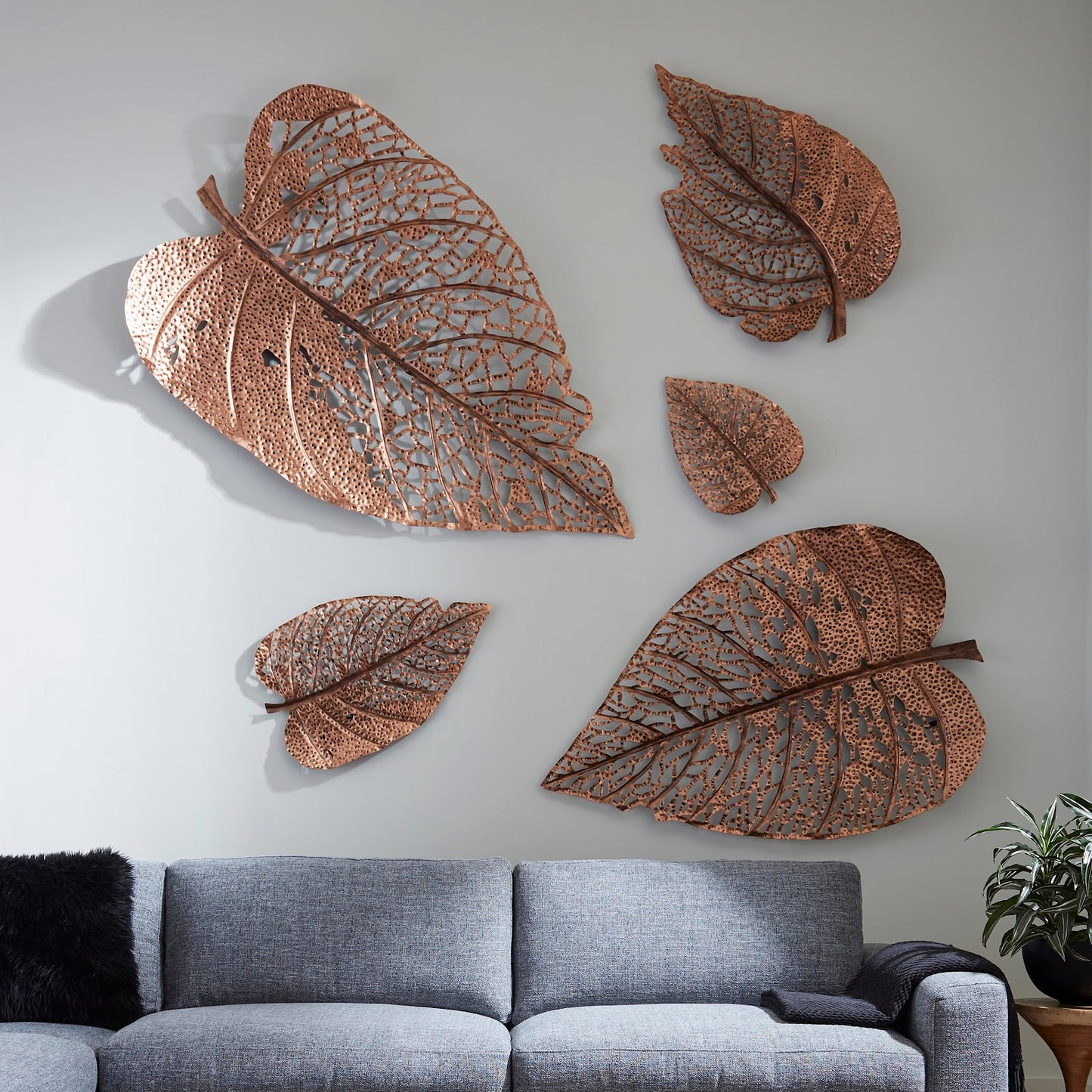 Birch Leaf Wall Art, Copper, LG