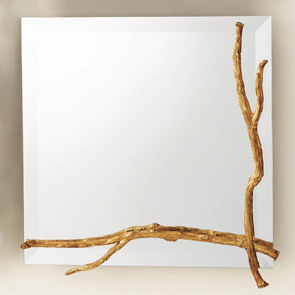 TWIG MIRROR-GOLD LEAF