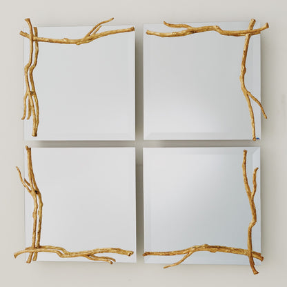 TWIG MIRROR-GOLD LEAF