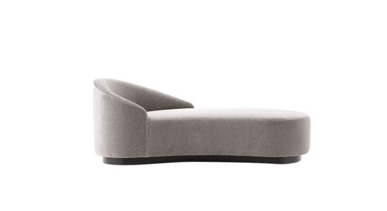 Turner Chaise Sharkskin Velvet Grey Ash Right Arm