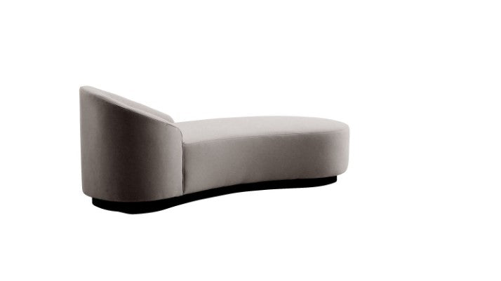 Turner Chaise Sharkskin Velvet Grey Ash Right Arm