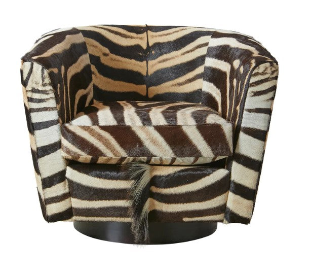 Zebra Hide Swivel Chair