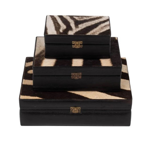 Zebra Hide & Leather Box