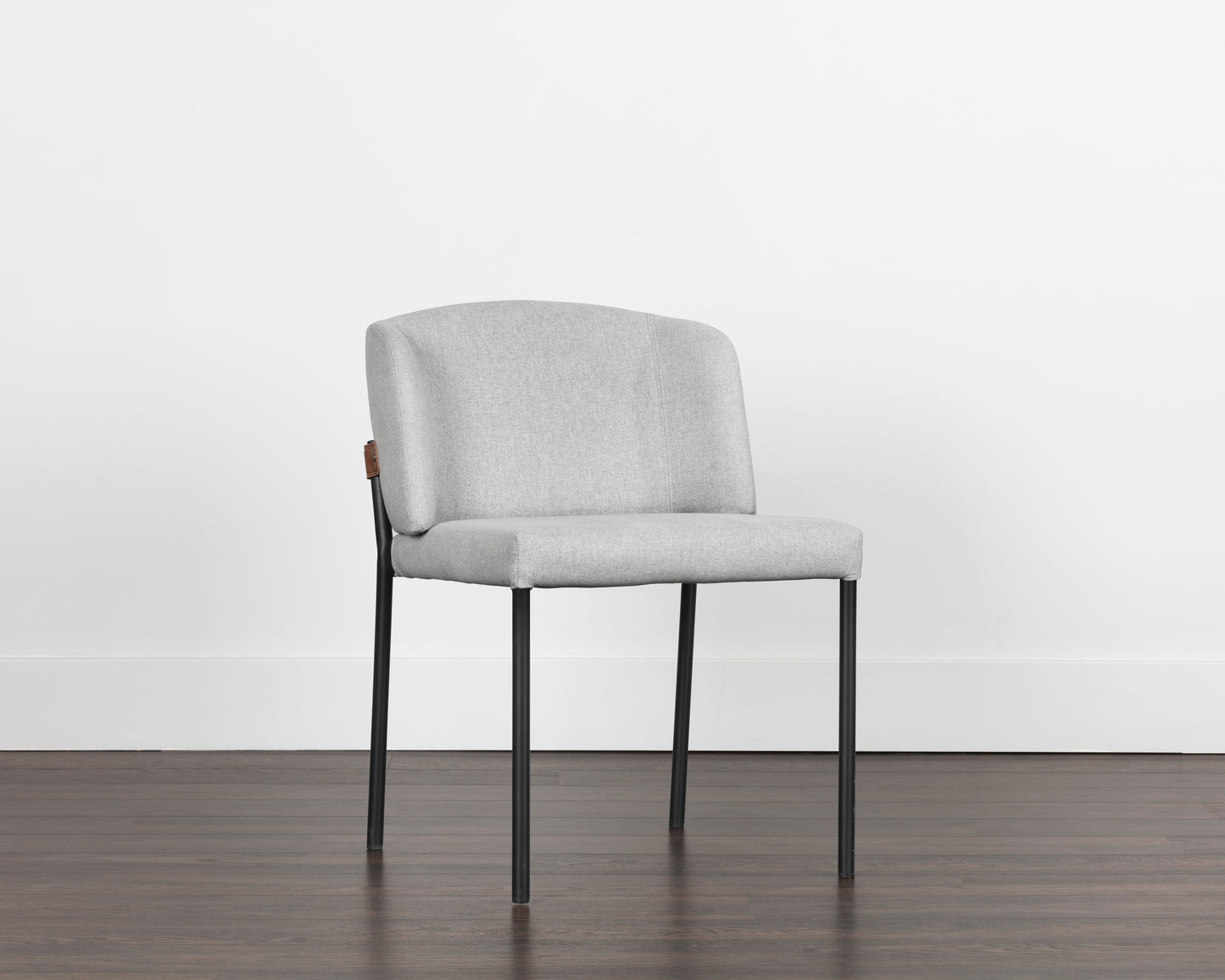 NAHLA PEARCE DINING CHAIR - LIGHT GREY / BRAVO COGNAC