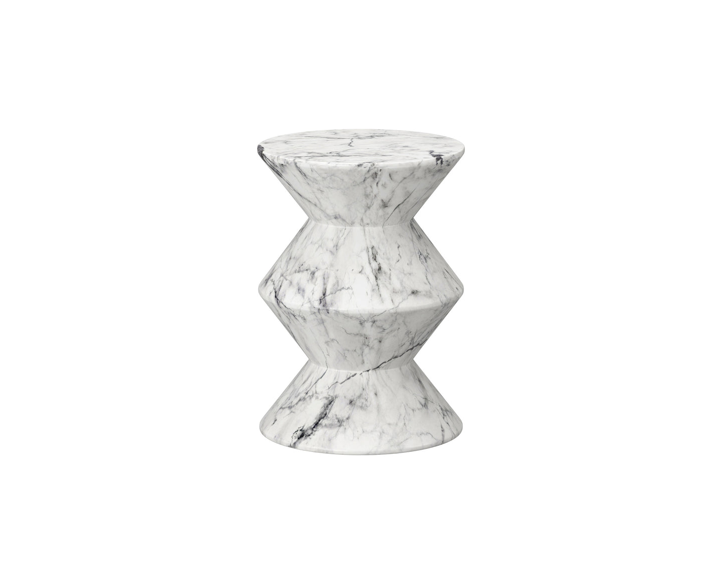 NAHLA UNION END TABLE - MARBLE LOOK - WHITE